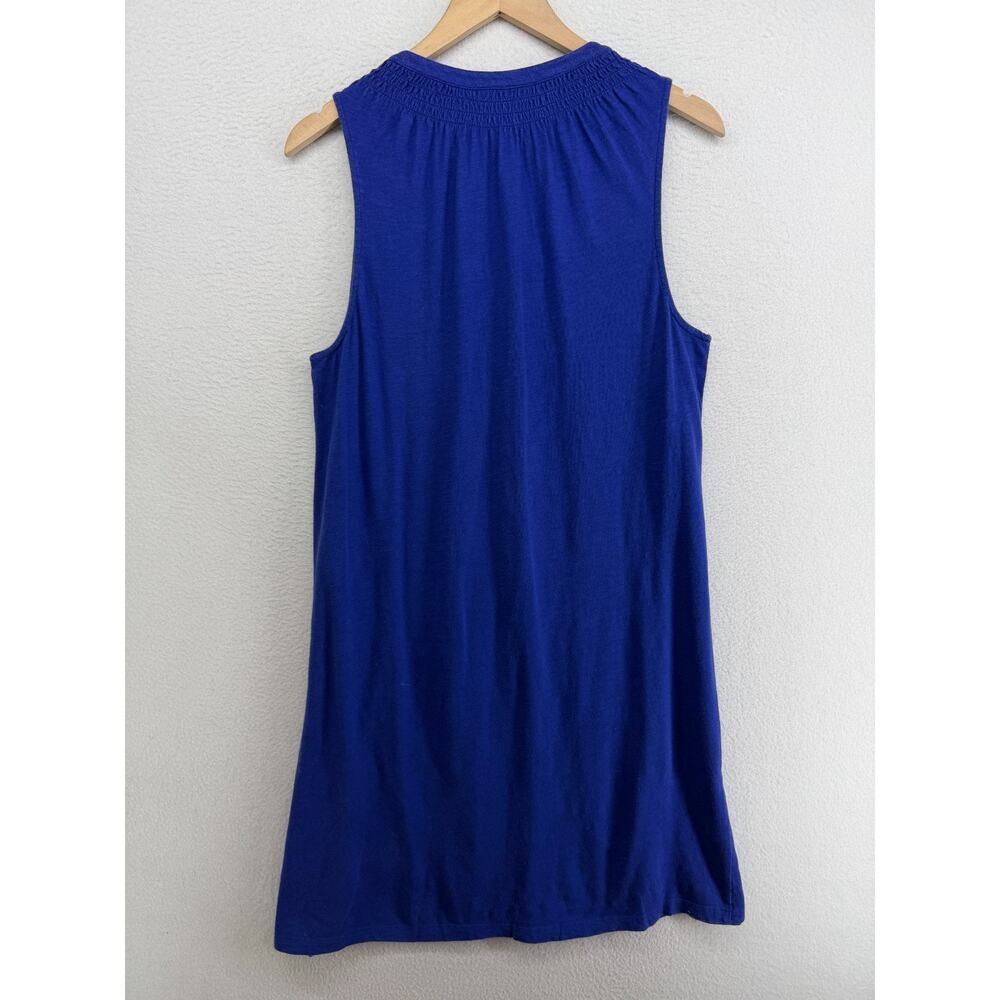 LILLY PULITZER Dress L Essie Tank Mini Smocked Popover Cotton Modal Blue - Picture 3 of 12